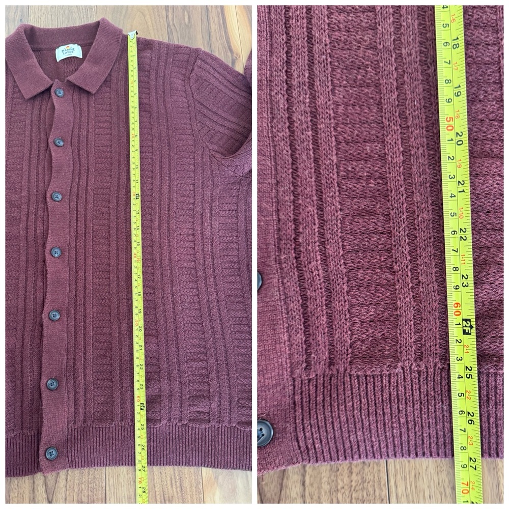 Marine Layer Arthur Sweater Cardigan Button Merino Wool Blend Veneer size XL - Picture 16 of 16